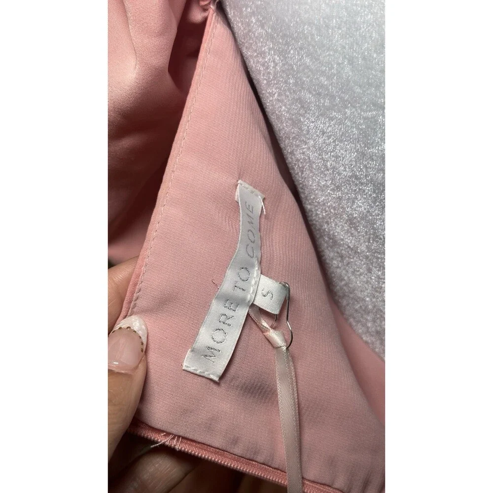 More To Come Revolve Ruffle Long Sleeves Blush Mini Dress Size S - Picture 11 of 13